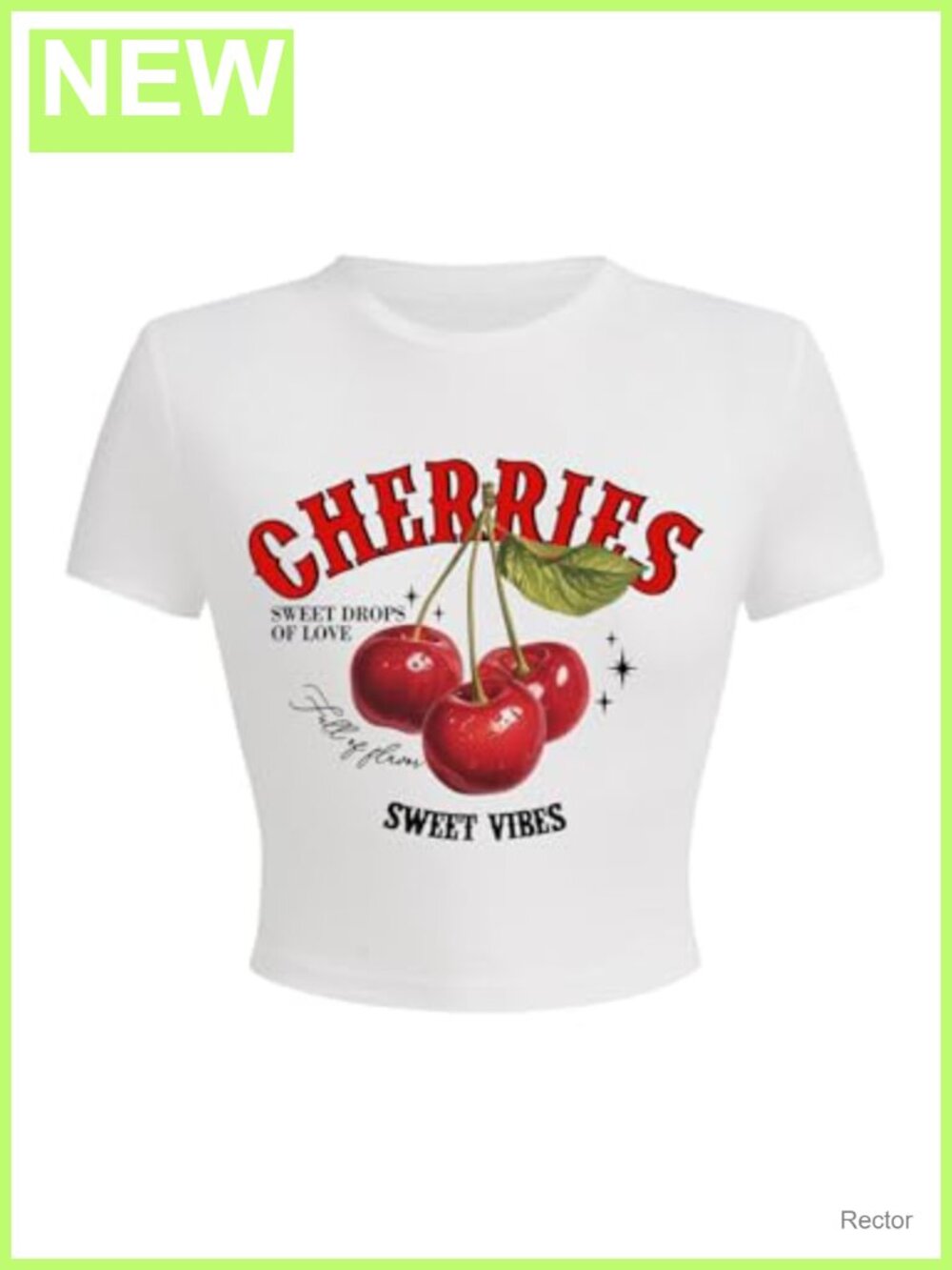 Women's Y2k Cherry Letter Print T Shirt Short Sleeve Crew Neck Graphic Tee